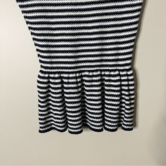 Tart Women’s Sleeveless Navy & White Stripe Peplum Sweater Tank Size Small - Picture 5 of 7